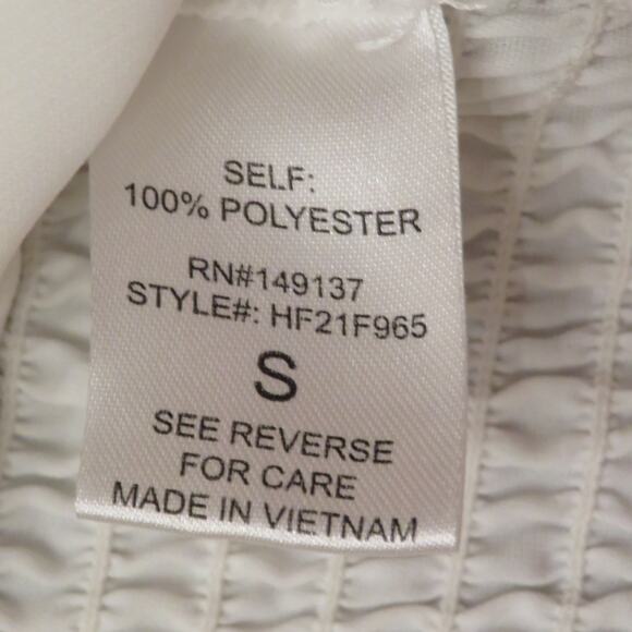 Wishful Thinking Womens Pullover Puff Sleeve Crop Top, Sweetheart White S NWOT - Picture 4 of 11